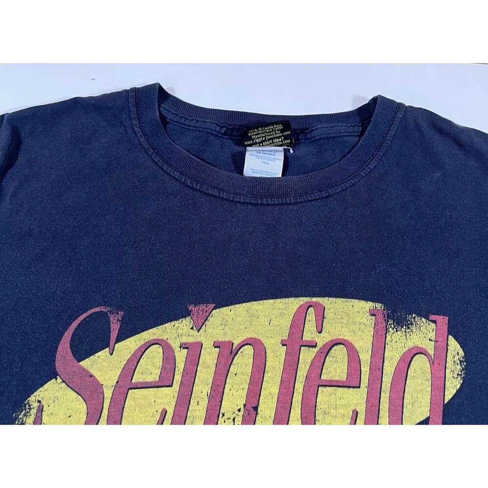 Vintage Seinfeld Logo T-Shirt Castle Rock Made in Mexico Distressed Size XXL - Picture 2 of 9